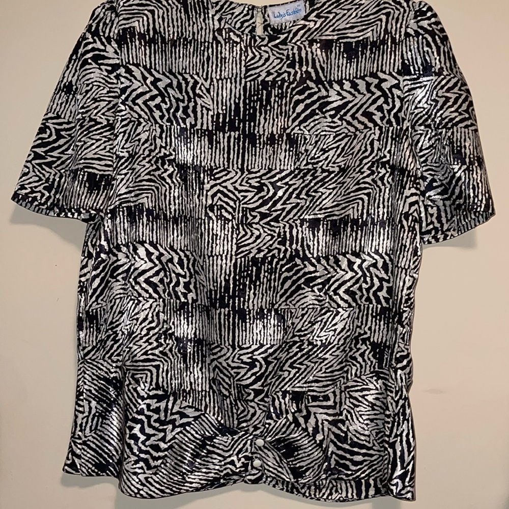 Vintage black and white blouse